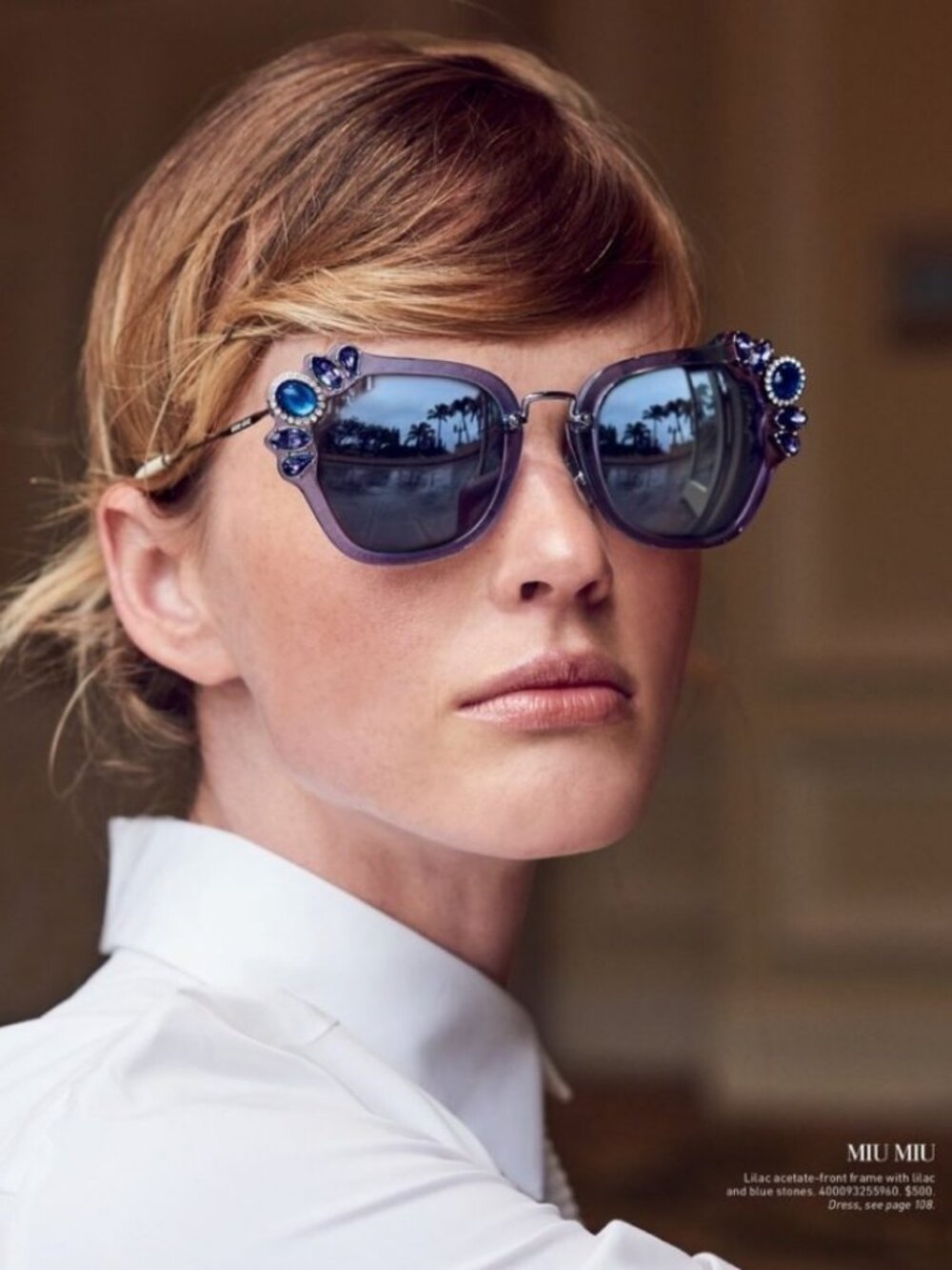 Miu Miu 51MM Crystal-Embellished Square Sunglasses in Lilac - Picture 10 of 10